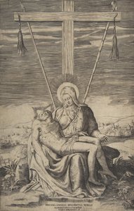 Golgatha Haçı altında Pieta, 1547. by Giulio Bonasone
