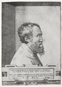 Sağa bakan profilde Michelangelo