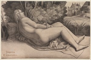 Manzarada Yatan Venüs, c.1508-09 by Giulio Campagnola