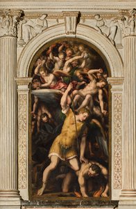 Kuzey Transept, Başmelek Aziz Michael Sunağı, Başmelek Mikail kötü olanı öldürüyor, Giulio Campi 1566