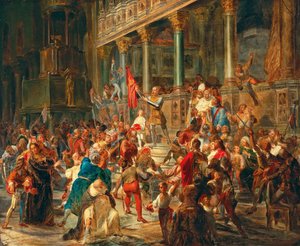 Askerleri toplamak Viva Messer Vittore Pisani!, 1864. by Giulio Carlini