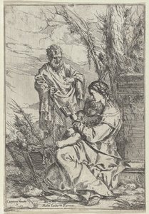 Mary ile Kutsal Aile okuma by Giulio Carpioni (I)