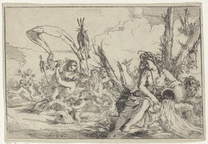 su Su sürahisi ve tritonlu Naiade Dört Element (dizi adı) by Giulio Carpioni (I)