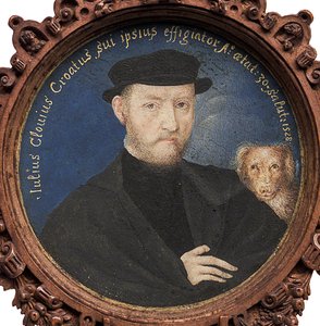 Köpekli Otoportre, 1528 by Giulio Clovio