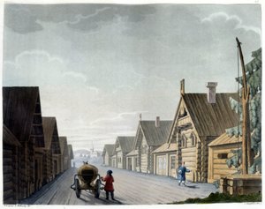 Rus köyü - Ferrario tarafından “” Le kostüm ancien et moderne ””de, ed. Milano by Giulio Ferrario