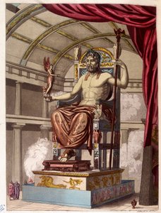 Jüpiter Heykeli (Zeus) - Ferrario tarafından “” Eski ve modern kostüm”de, ed. Milano