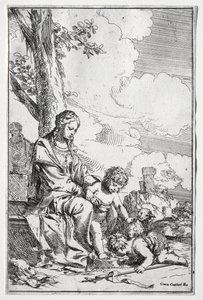 Bebek Aziz John ile Kutsal Aile by Giulio I Carpioni