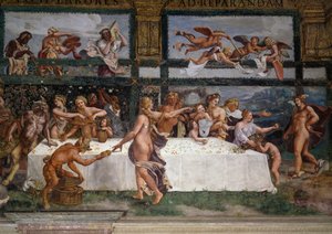 Düğün ziyafeti veya tanrıların Ziyafeti, fresk Giulio Romano (1499-1546), Aşk Tanrısı ve Ruh Odası