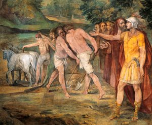 Giuseppe Cesari (1568-1640), fresk, Horatii ve Curiatii Salonu, Konservatuar Sarayı, Roma, Roma Krallığı, İtalya tarafından Roma