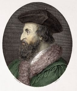 İtalyan doktor, şair ve hümanist Girolamo Fracastoro'nun (Hieronymus Fracastorius veya Jerome Fracastor) portresi (1478/83-1553) Gravür Özel Koleksiyon by Giuseppe (after) Longhi