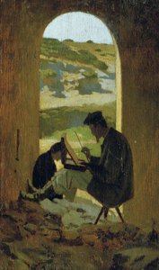Ressam Stanislao Pointeau, yaklaşık 1863 (tahta üzerine yağlıboya)