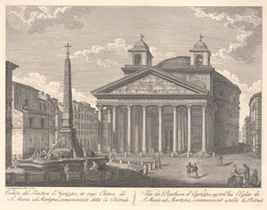 Agrippa Panteonunun görünümü (gravür) by Giuseppe Acquaroni