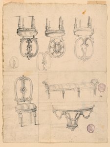 Sandalyeler ve Mimari Eskizler by Giuseppe Barberi