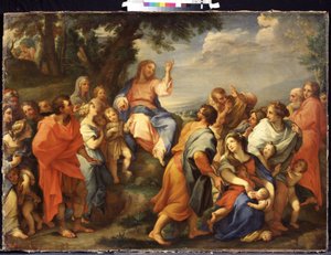 ""Dağdaki Vaaz: İsa Mesih tüm öğrencilerinin önünde vaaz veriyor"" Resim Giuseppe Bartolomeo Chiari (1654-1727) Mikhail Kroshitsky Sanat Müzesi, Sivastopol (Sivastopol) Ukrayna