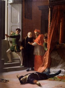 Lorenzino de Medici tarafından öldürülen Floransa Dükü Alessandro de Medici'nin ölümü (tuval üzerine yağlı boya by Giuseppe Bellucci