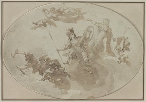 Tavan Çalışması: Barış ve Savaş Alegorisi, c. 1800 by Giuseppe Bernardino Bison