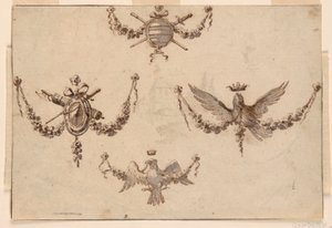 Dört Festoon için Tasarım by Giuseppe Bernardino Bison