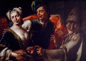 Napoliten maskeleri, Giuseppe Bonito (1707-1789), tuval üzerine yağlı boya.