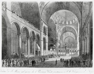 Venedik eyaletleri, 7 Mayıs'ta Venedik'teki San Marco Bazilikası'nda Avusturya İmparatoru II. Francis'e (1768-1835) biat etti.