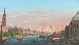 Palazzo Ducale ve Salute ile Büyük Kanal, Venedik, görünümü