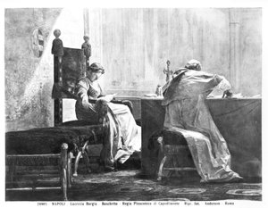 Lucrezia Borgia (1480-1519) ve babası Papa VI. Alexander (1431-1503) by Giuseppe Boschetto