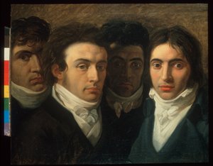 Felice Bellotti, Gaetano Cattaneo ve Carlo Porta ile otoportre by Giuseppe Bossi