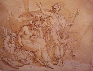 Bacchus ve Ariadne, 1780 (mürekkep ve kağıt üzerinde yıkama)