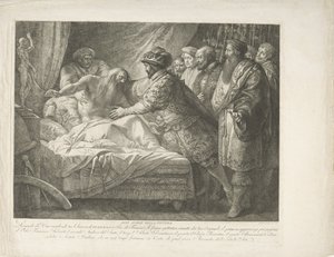 Ölmekte olan Leonardo da Vinci ile Kral I. Francis All Glory della pittura (nesnedeki başlık) by Giuseppe Cades