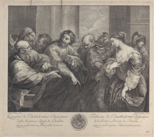 İsa ve zina eden kadın, 1750-57. by Giuseppe Camerata