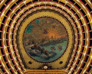 Giuseppe Cammarano (1766-1850), Teatro San Carlo (St Charles Kraliyet Tiyatrosu), Napoli, Campania, İtalya tarafından boyanmış tavan