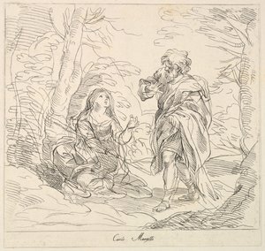 Bir Manzarada Oturan Kadın ve Sakallı Adam, 1740-1802.