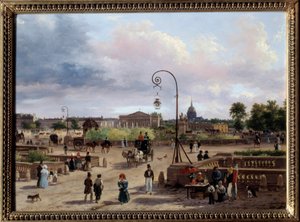 Place Louis XVI (şimdiki Place de la Concorde) Resminin Görünümü Giuseppe Canella (1788-1847) 1829 Sun. 0,29x0,4 m Paris, Musee Carnavalet by Giuseppe Canella