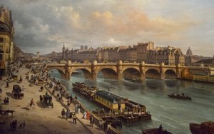 Pont-Neuf ve Cité Paris 1832, 1832. by Giuseppe Canella the Elder