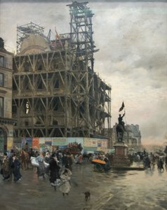 Place des Pyramides by Giuseppe de Nittis