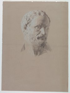 Romalı Bir Senatör Büstünün Oyuncularının Akademik Çalışması by Giuseppe Longhi