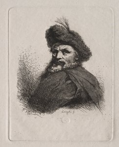 Kürk Başlıklı Bir Adamın Büstü by Giuseppe Longhi