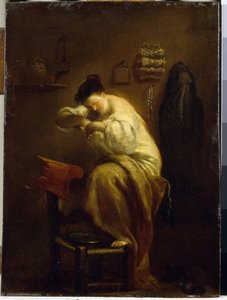 Kadın pire arıyor. (Pire Arayan Kadın). Giuseppe Maria Crespi