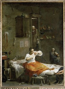La femme a la puce - Pireler Aranıyor ... by Giuseppe Maria (1665-1747) Crespi