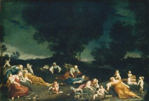 Aşk Tanrısı Uyuyan Perileri Silahsızlandırıyor, c. 16901705. by Giuseppe Maria Crespi