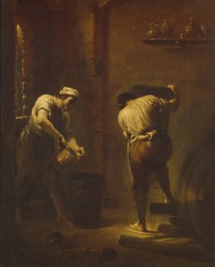 Mahzendeki sahne, yaklaşık 1710-1715. by Giuseppe Maria Crespi