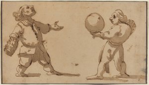 Top Oyuncuları ile Bir Karikatür by Giuseppe Maria Mitelli