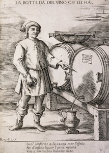 İçeren şarap veren fıçı, Atasözü by Giuseppe Maria Mitelli