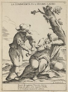 Fırsat hırsız yapar. Mal hırsız yapar, 1678 by Giuseppe Maria Mitelli