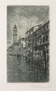 Venedik (beyaz kağıt üzerine gravür ve aquatint)