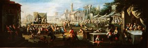 Bir Köy Panayırı (tuval üzerine yağlı boya) by Giuseppe Moriani