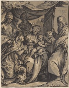 Azizler ile Bakire ve Çocuk by Giuseppe Nicolo Vicentino, after Camillo Boccaccino