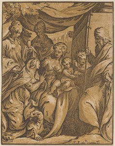 Azizler ile Bakire ve Çocuk by Giuseppe Nicolo Vicentino, after Camillo Boccaccino