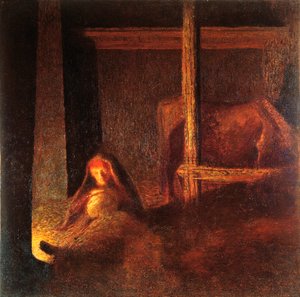 Ahırdaki yaşlı kadın by Giuseppe Pellizza da Volpedo