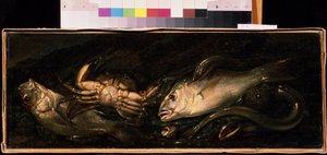 "Balık ve Yengeç ile Natürmort" Tablosu Giuseppe Recco (1634-1695) Mikhail Kroshitsky Sanat Müzesi, Sivastopol (Sivastopol) Ukrayna