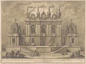 1775 Chinea için Seconda Macchina: Bir Boğa Dövüşü, 1775. by Giuseppe Vasi